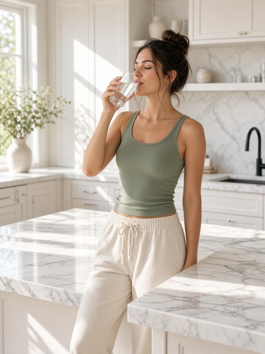 Patient in a bright kitchen