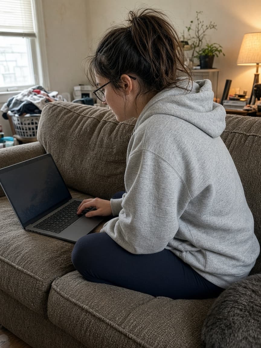 Patient completing intake at home