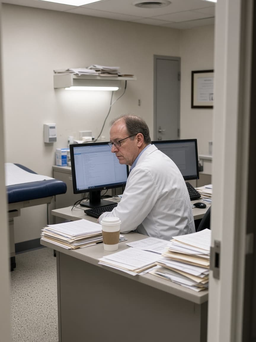 Physician at a clinic desk
